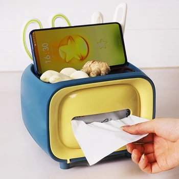 

Multifunctional Tissue Box Tissue Box Stylish Tissue Box Holder Rectangular Retro Facial Tissue Box HYD88