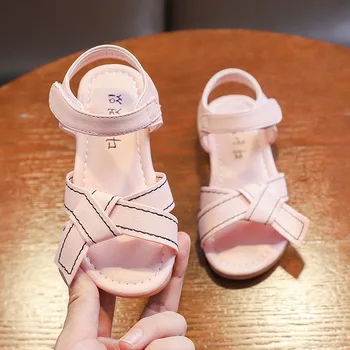 

Girls Sandals 2020 Summer New Kids Shoes Non-slip Baby Toddler Children Beach Sandals Party Black Bow Princess Shoes D244