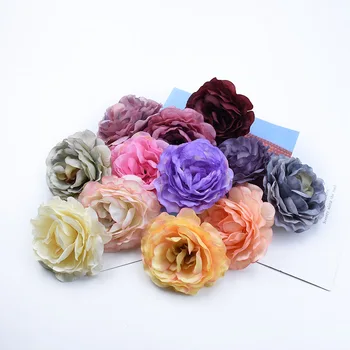 

50/100 Pieces Wedding decorative flowers silk roses head christmas decorations for home scrapbooking diy gift artificial flowers