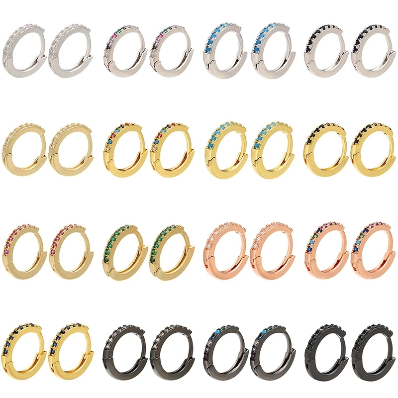 Crystal-Hoop-Earrings Hooks Jewelry-Accessories ZHUKOU Women for DIY Small Making Model:Ve82