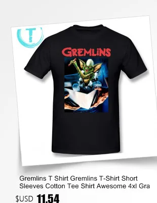 Gremlins футболка с коротким рукавом хлопковая Футболка Милая плюс размер модная мужская футболка с принтом