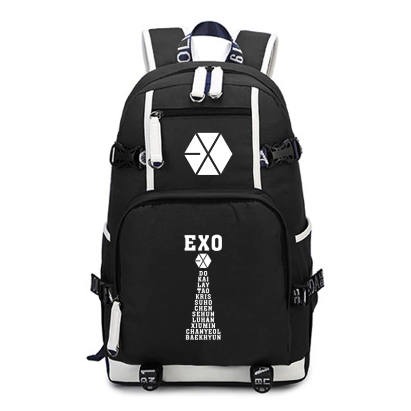 Kpop рюкзаки «EXO» для девочек-подростков; для мальчиков и девочек, школьные рюкзаки, детские школьные рюкзаки Детские Малыш Мода Дорожная сумка для ноутбука сумка - Цвет: Красный