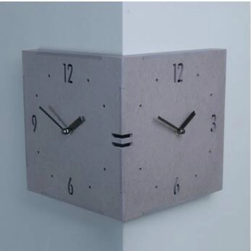 Настенные часы корейские импортные модные креативные часы для гостиной двусторонний колокольчик бесшумные часы восстановление простые часы серые 50wc018