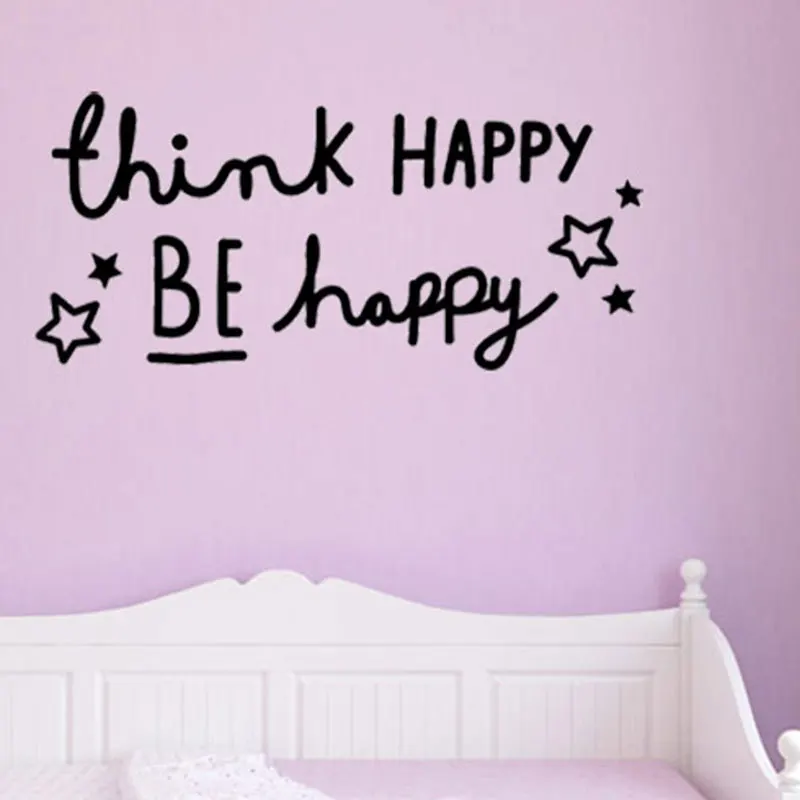 3031 Think Happy резные креативные наклейки свежий Nordic настенные Стикеры для домашнего декора, импортные товары