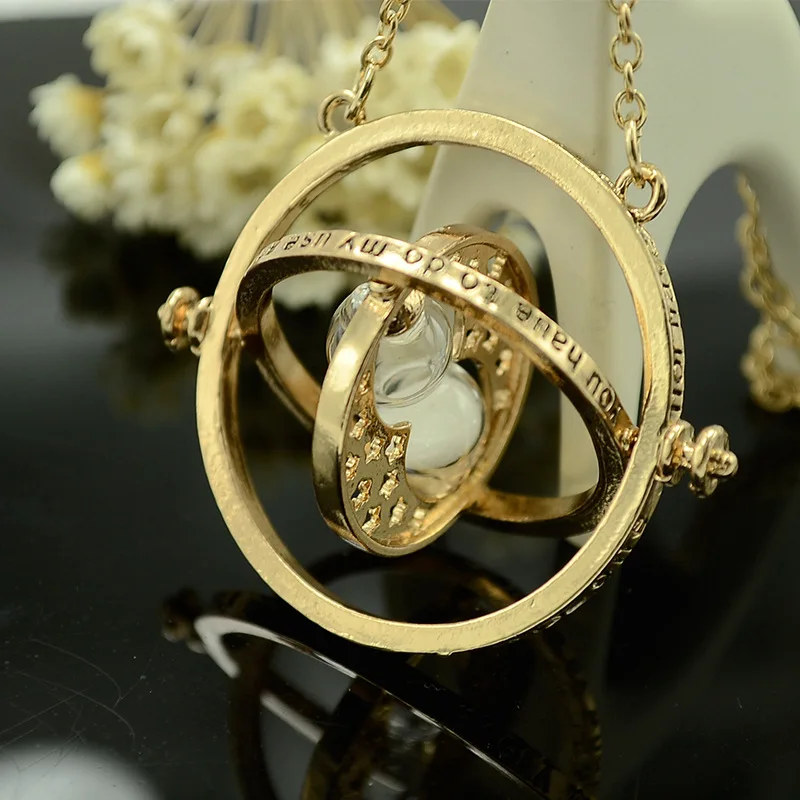 

New Harri Time Reversal Hourglass Necklace 360 Degree Rotatable Time Converter Magic Pendant Gifts for Kids for 2019