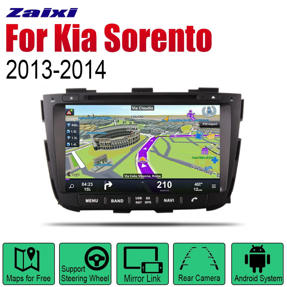 

ZaiXi Android Car Radio Stereo DVD GPS Navigation For Kia Sorento 2013~2014 Bluetooth wifi 2din Car Radio Stereo Multimedia