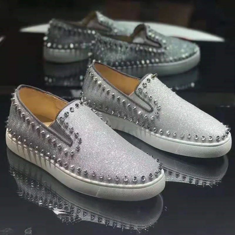 

European Station 2019 New Genuine Leather Rivet Low Rivet Drill Men's and Women's Shoes Spring Leisure Air-permeable Couple Shoe