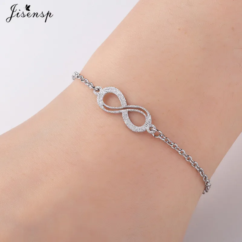 Jisensp Fashion Wedding Forever Infinity Bracelets Stainless Steel Love Couple Bangle Bracelet Chain Jeweley Friendship Best Gif | Украшения
