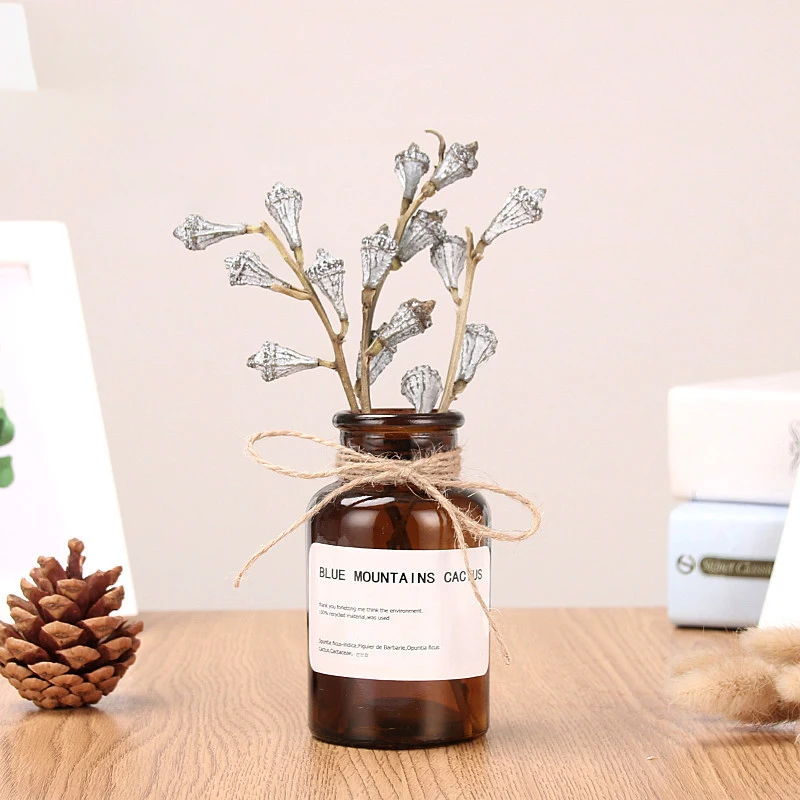 Ваза для гидропоники М мини домашний горшок Cheaphomedecor коричневый прозрачный винтажный Японский табелопдекор искусство