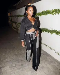 Contraste ponto retalhos denim calças altura da cintura bolso jeans para mulheres bodycon lápis calças de rua nova