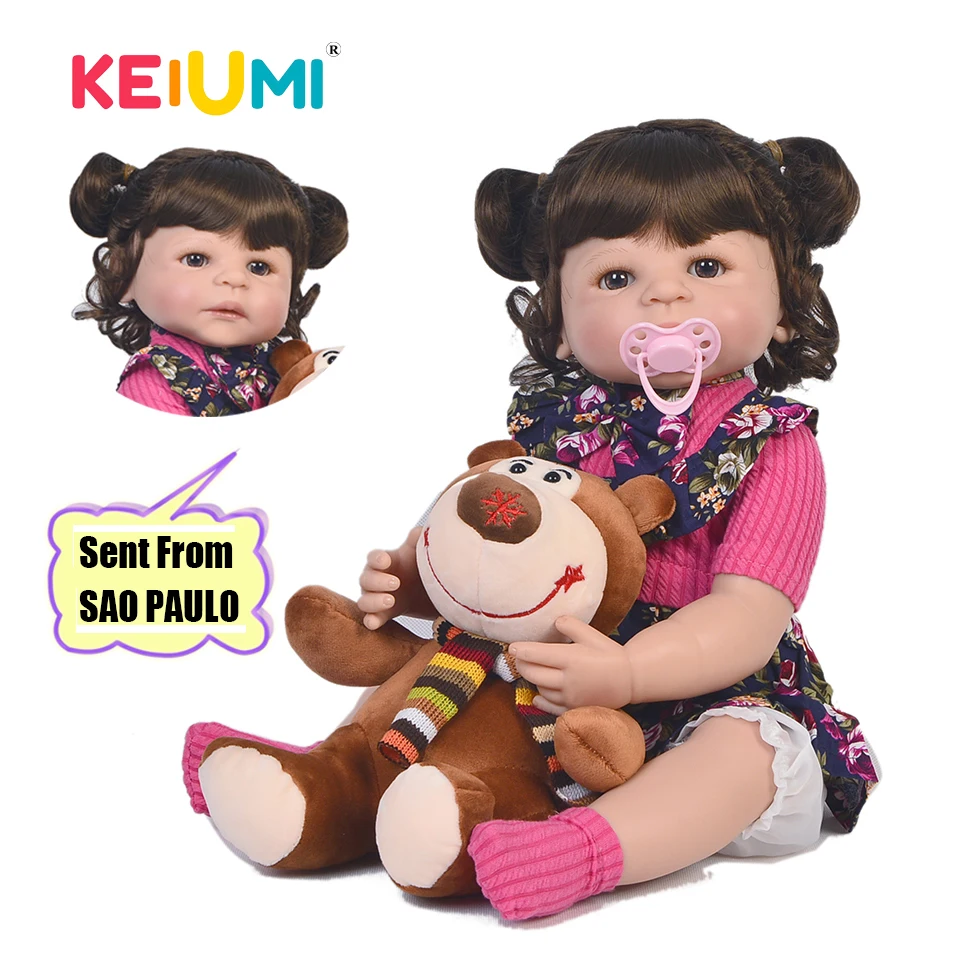 KEIUMI 22 ''Reborn для маленьких девочек всего тела Силиконовый Модный чехол сумка