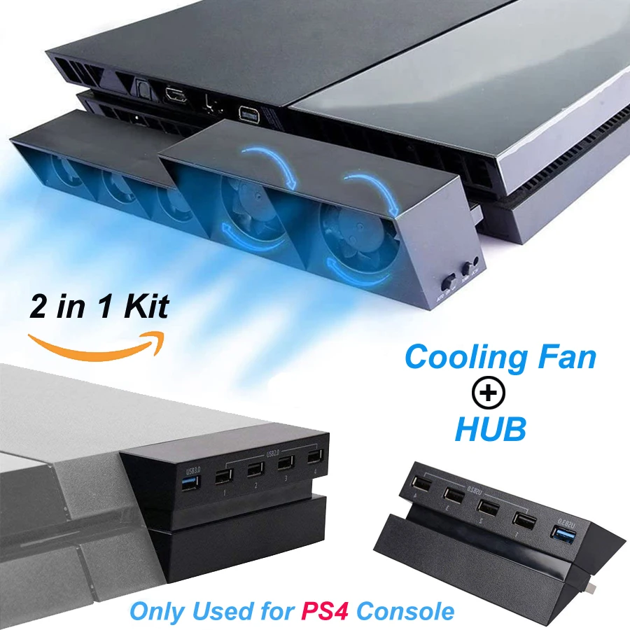 Комплект 2 в 1 быстрый охлаждающий вентилятор PS4 + концентратор 5 охлаждающих