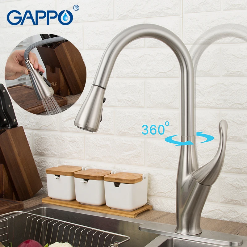  GAPPO Pull Out Kitchen Faucets Sink Faucet Brass Mixer Tap 360 Degree Water Mixer Tap kitchen water - 4000237368218