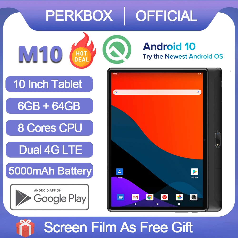 Perkbox планшетный ПК 10 дюймов Octa Core Android OS 0 6 ГБ Оперативная память 64 Гб Встроенная