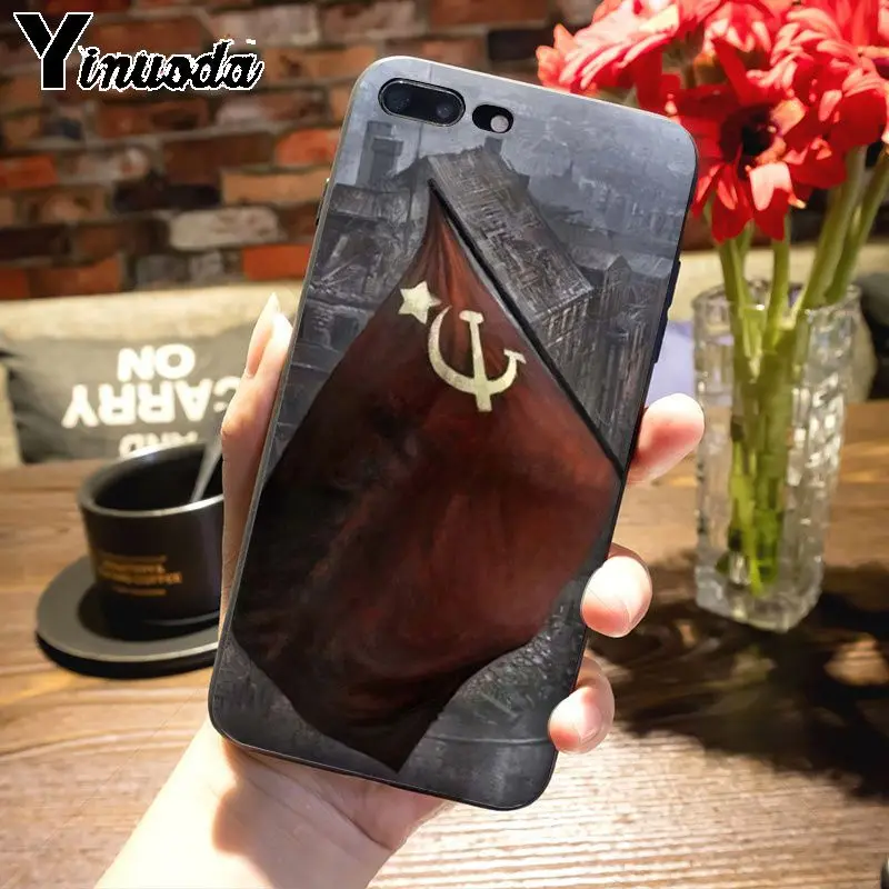 Yinuoda, раскрашенный чехол для телефона с флагом гранж СССР, для iPhone 7plus X XS MAX XR 6S 7 8 8Plus 5 5S 11 11pro max