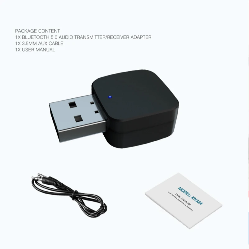 2 в 1 Bluetooth 5,0 мини USB беспроводной Bluetooth передатчик приемник адаптер W/3,5 мм аудио кабель для автомобиля ТВ ПК ноутбук