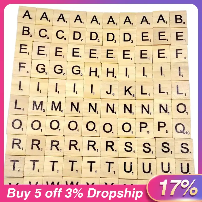 100pc Scrabble De Madera Letras Alfabeto Ingles Palabra Scrabble