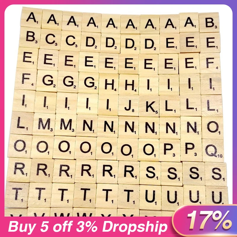 100pc Wooden Scrabble Letters English Alphabet Word Scrabble Tiles Diy Crafting Letters Digital Puzzle Wooden Toys For Child Decorative Letters Numbers Aliexpress