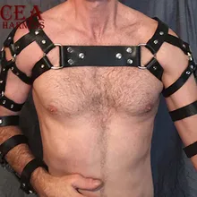 CEA.HARNESS сексуальное мужское белье из искусственной кожи регулируемый нагрудный ремень для тела костюм Бандаж с пряжками для мужской одежды