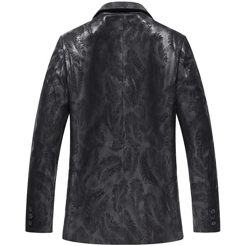

Spring Genuine Leather Jacket Men New Real Sheepskin Coat for Men Plus Size Leather Blazers Print Slim Fit 4778 KJ1936