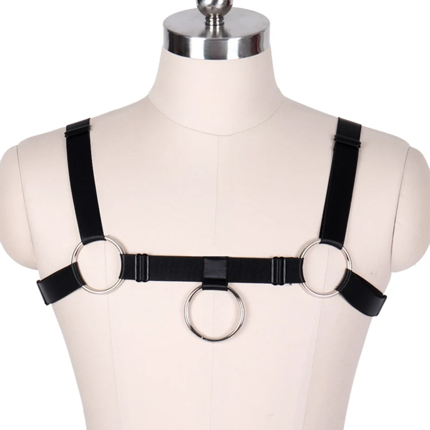 

Mens Body Harness Shoulder Body Chest Straps Bondage Lingerie Muscle Men Hollow Out Elastic Harness Halter O-ring Straps