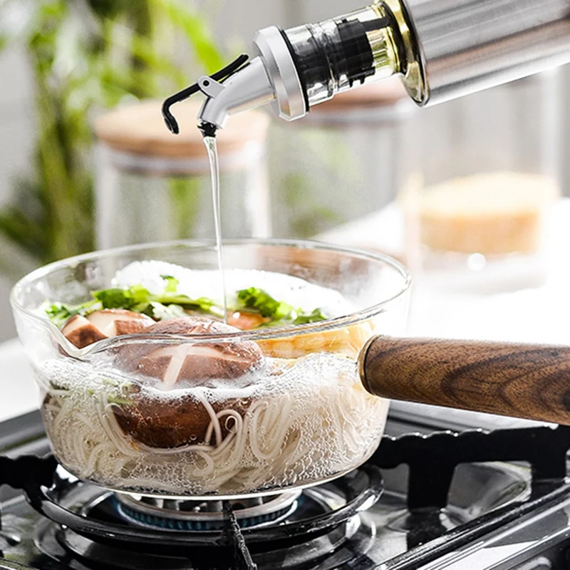 Стеклянная емкость для молока с деревянной ручкой кастрюля для приготовления пищи для салатный суповой лапши газовая плита кухонная посуда