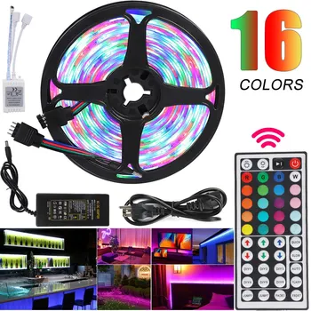 

Bluetooth RGB LED Strip 10m Waterproof Led Light 2835 DC12V 60Leds/M Flexible Lighting Ribbon Tape Controller Adapter Set
