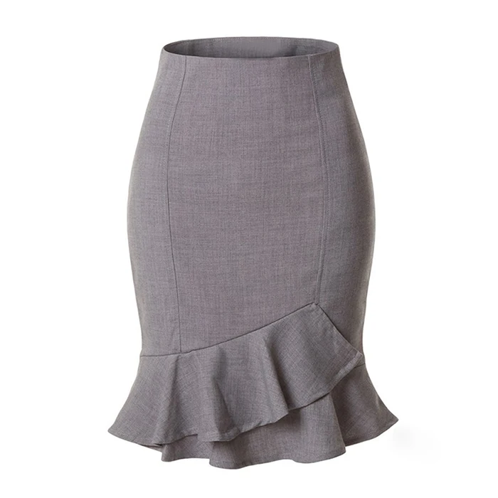Summer New Half-length Skirt Sell Solid High-waist Slim Lotus Leaf OL Short Skirt for Women Clothes
