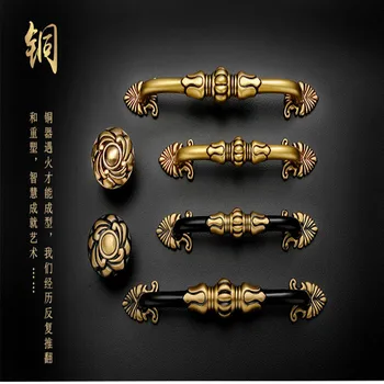 

Yellow Fine Copper Handle New European Style Modern Home Improvement Home with Bathroom Cabinet Drawer Door