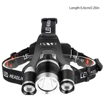 

Bright Headlamp 30W 3 LED Work Headlight 4 Modes Rechargeable Battery Waterproof Headband Light Camping Running Hiking Q0KF