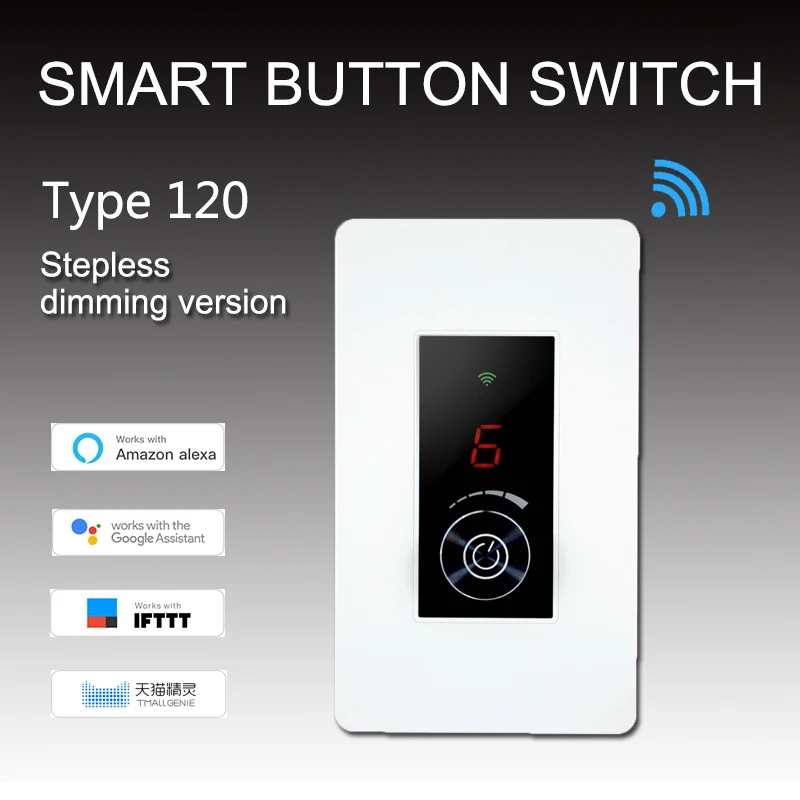 Smart Wall SwitchSmart Диммер Беспроводной Выключатель света приложение Tuya Wi-Fi голосовой пульт дистанционного управления Сенсорный выключатель с Alexa Google Home IFTTT