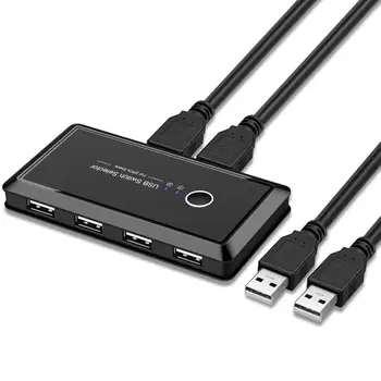 

USB Switch Selector 2 Computers Sharing 4 USB Devices USB 2.0 Peripheral Switcher Box Hub for Mouse Keyboard
