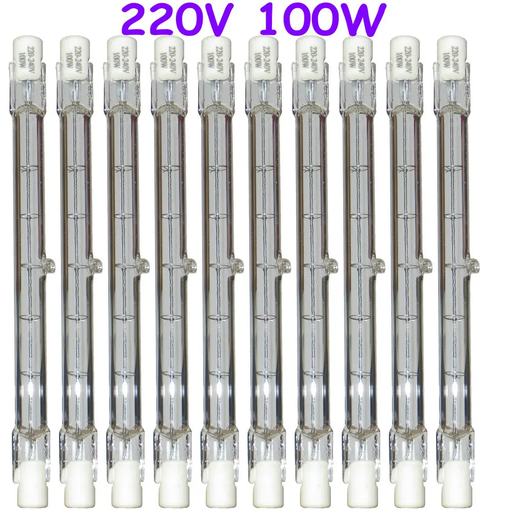 Aanpassing Derbevilletest Om te mediteren 10Pcs HALOGEN LIGHT BULB 220 240V 100W 100 WATT J TYPE T3 118mm (R7s)  Halogen Bulbs|Portable Lighting Accessories| - AliExpress