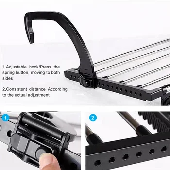 

Newly Folding Towel Drying Rack Stainless Steel Clothes Hanging Racks with Clips for Balcony Windowsill MK