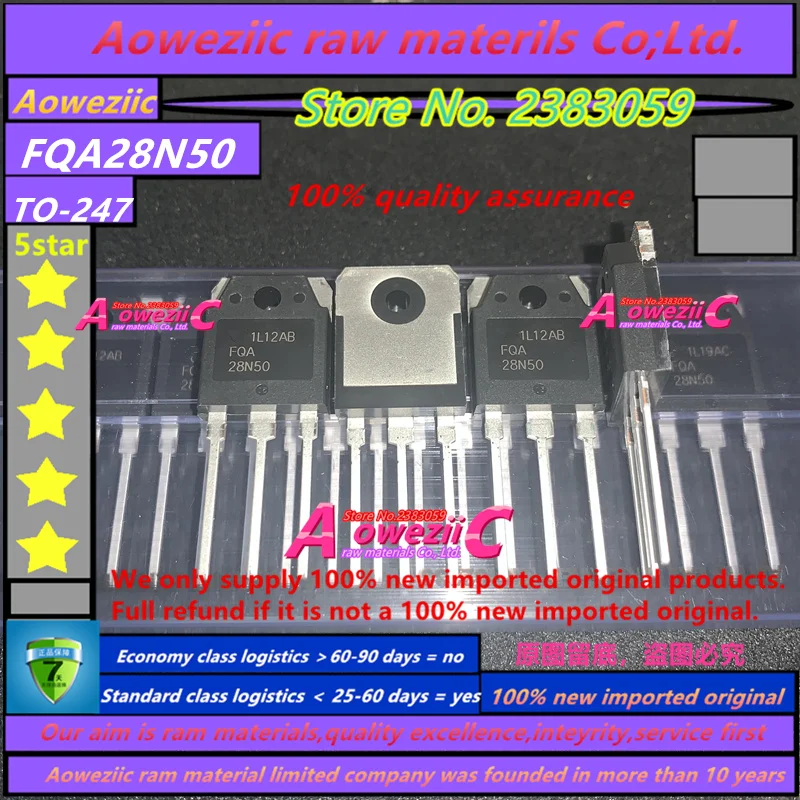Aoweziic 2019 + 100 новые импортные оригинальные полевые транзисторы FQA28N50 28N50 500 в 28
