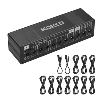 

KOKKO Compact Guitar Effect Power Supply Station Distributor 10 Isolated DC Outputs 9V/ 12V/ 18V with Short Circuit Protection