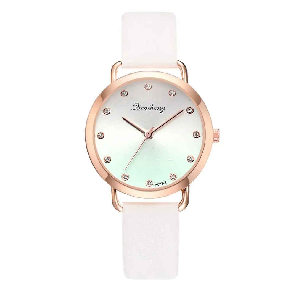 Топ бренд женские часы модные градиентные циферблат кожаный ремешок Reloj Mujer Роскошные Кварцевые женские часы Montre Femme