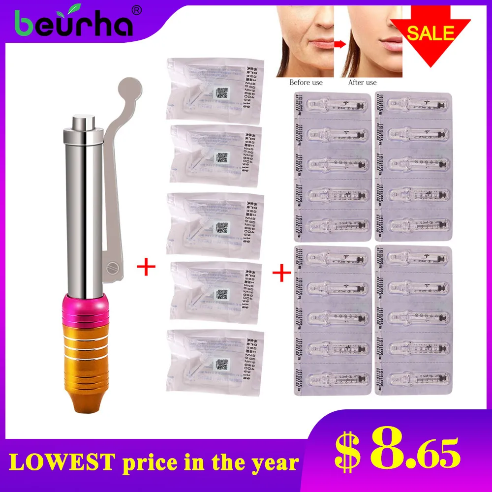 

Hyaluronic Pen Facial care Injection Massage Atomizer tools Kit High Pressure Acid Micro Guns Anti Wrinkle Water Syringe Needle
