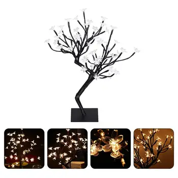 

Indoor Led Light Romantic Cherry Tree Lamp USB Remote Control Light (Black)