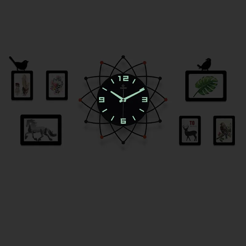 Luminous Clock Frame Акриловые светящиеся настенные часы Современный Креативный дизайн для гостиной спальни Европа horloge домашние декоративные кварцевые игольчатые часы - Цвет: Luminous Clock Frame