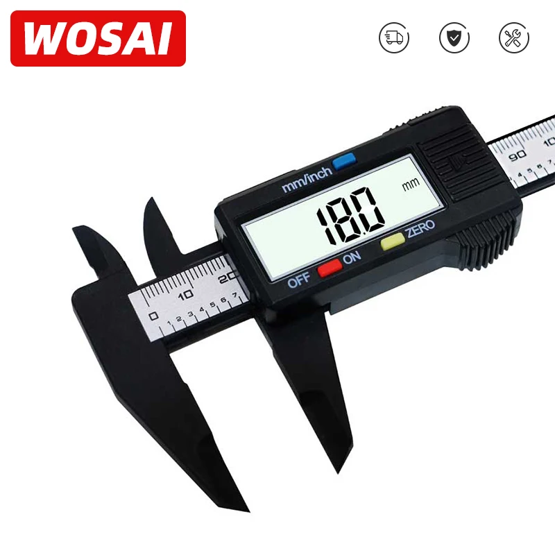 LCD Digital Electronic Carbon Fiber Vernier Caliper Gauge Micrometer Ruler 150mm 
