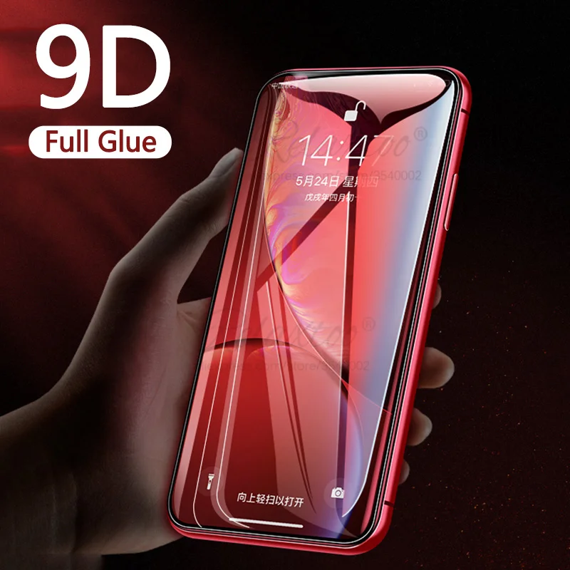 

9D Curved Tempered Glass For iPhone XR Screen Protector Full glue protective glass on the for iPhone iphonexr XR X R rx film 9h