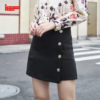 

IEF Autumn Fashion High Waist Slim Women Skirt A pattern Mini Skirt Women Solid Color 0901A-D8810-