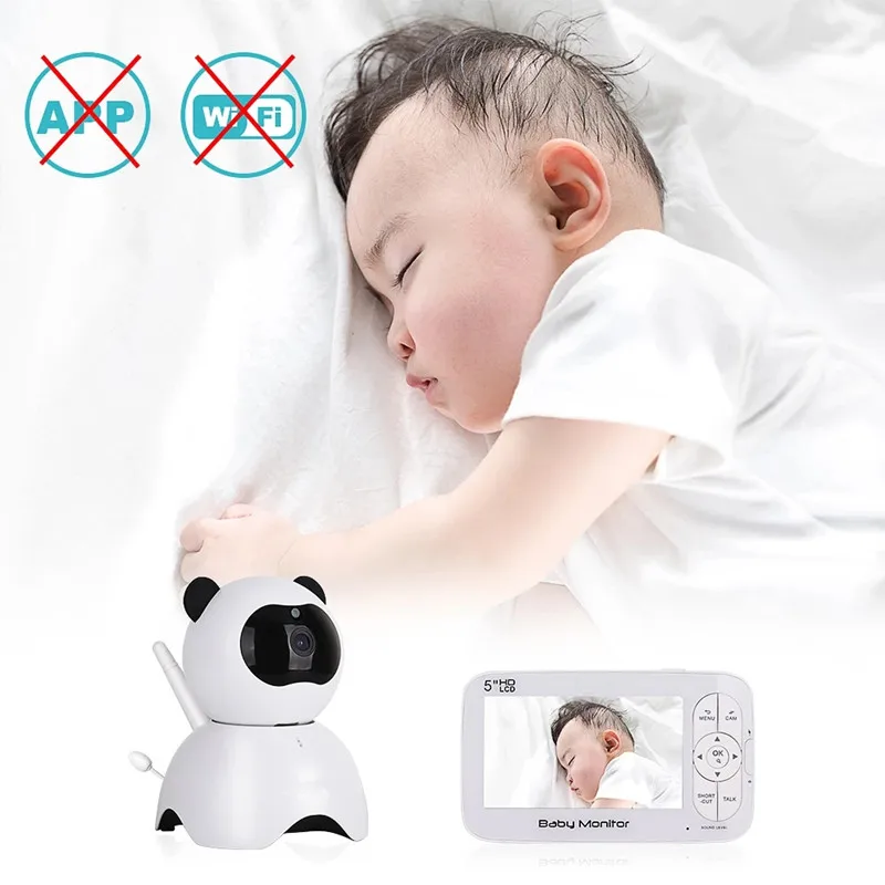 HD 720P Беспроводной Детский монитор PTZ 360 градусов 5 дюймов lcd Масштабируемая детская камера ночного видения няня видеокамера охранной системы