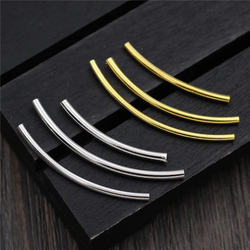 

925 Sterling Silver Gold Platinum Plated Crooked Connectors Tube Suit DIY Bracelet Necklace Making Fine Jewelry Accessories