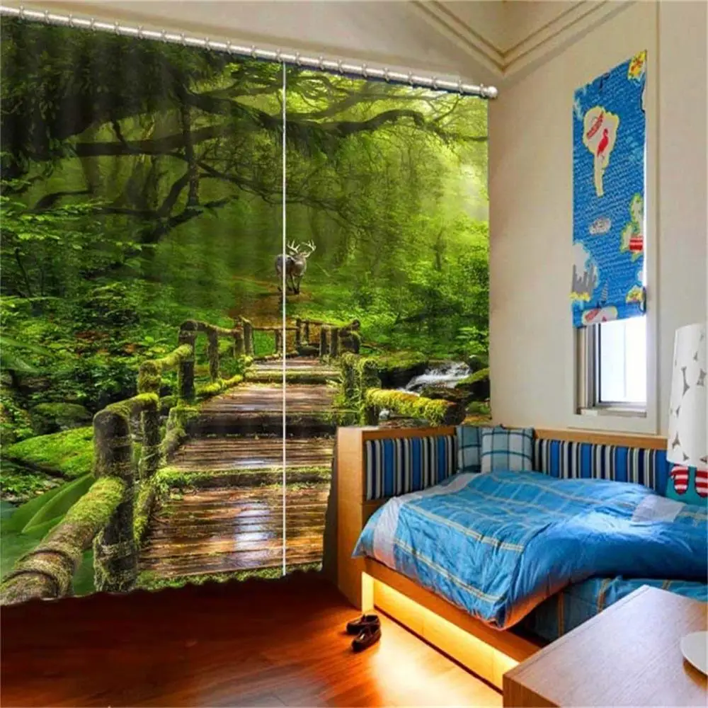 2019 Заказные оконные шторы для гостиной спальни на окно современный пейзаж 3d