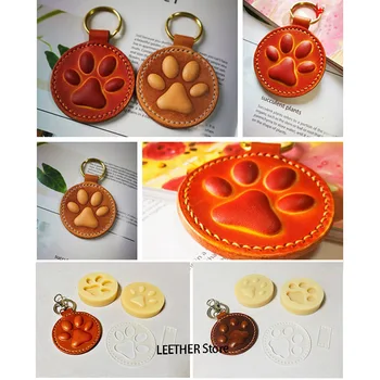 

Leather Craft Dog Cat Paw Key Ring DIY Handing Decoration Shape Modeling Plastic Mold with Die Cutting Plastic Mould Set 60mm