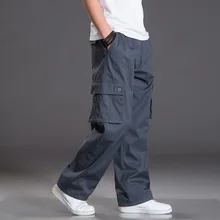 Зимние мужские хлопковые брюки карго размера плюс свободные длинные брюки мужские повседневные Комбинезоны карго Брюки мужские уличные рабочие брюки