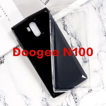 Перейти на Алиэкспресс и купить Чехол DOOGEE N100 силиконовый прозрачный чехол для задней панели из ТПУ матовый черный чехол для телефона DOOGEE N100 Capa Coque 5,99дюйм