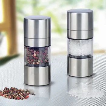 

^Manual Salt Pepper Mill Grinder Stainless Steel Seasoning Muller Kitchen Tool Accessories Grinding Bottle Spice Sauce Grinder